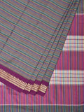 Grey Bamboo Cotton Saree with Checks Design No Blouse - Global Threads | Grocsy