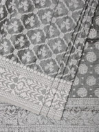 Grey Cut Work Tussar Cotton Saree with All Over Jamdani Style Design - Global Threads | Grocsy