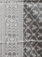 Grey Cut Work Tussar Cotton Saree with All Over Jamdani Style Design - Global Threads | Grocsy