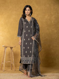Yufta Grey Silk Kurta Dupatta Pant Set | Grocsy