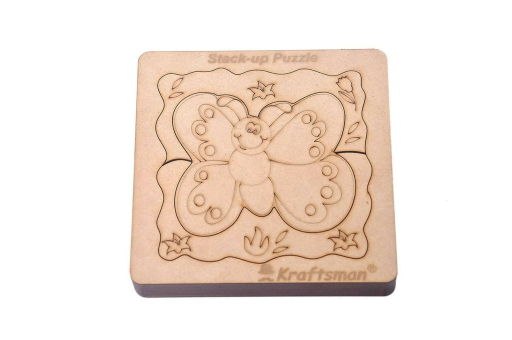 Kraftsman Stack up Puzzles/ Layered Puzzle Butterfly Shape for Kids | Color Kit Included | 18 Pieces Puzzle | Grocsy