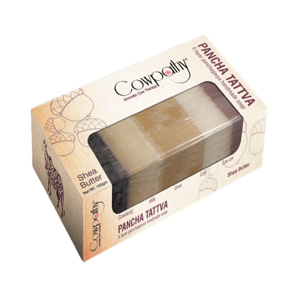 Cowpathy Pancha Tattva 5Layer Panchagavya Handmade Shea Butter Soap | Grocsy