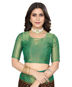 Vamika Black Chiffon Brasso Bollywood Style Woven Saree (DIMPLE BLACK) | Grocsy