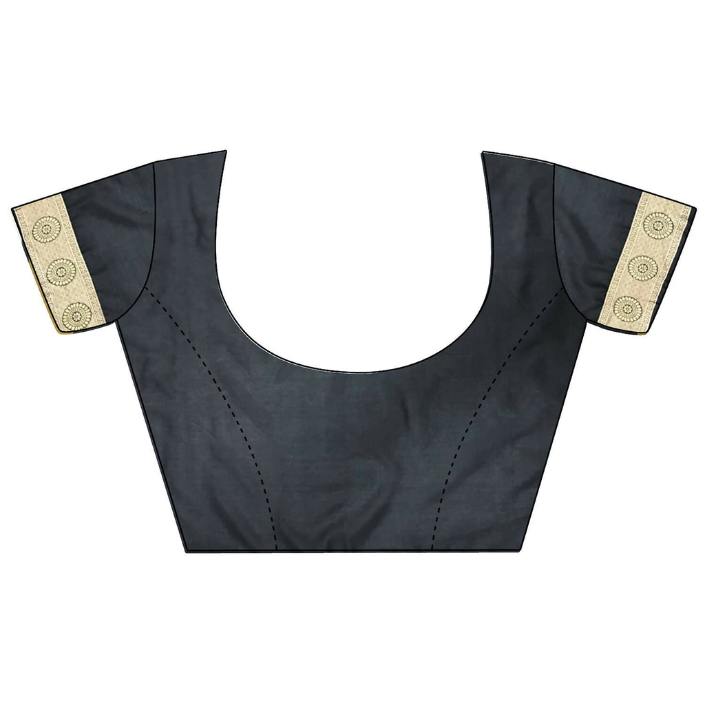 Joban Fashion Black Paisley Soft Silk Banarasi Saree | Grocsy