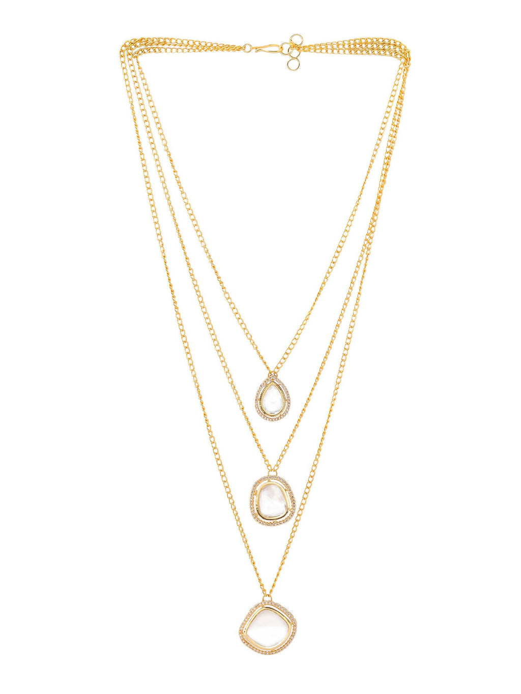 Ruby Raang Gold Kundan Layered Necklace | Grocsy