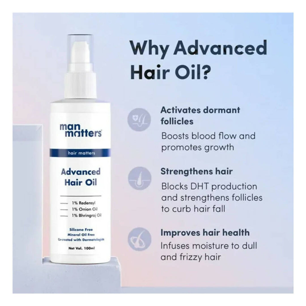 Man Matters Advanced Hair Oil With Redensyl, Onion Oil, Bhringraj, With No Side Effects | Grocsy
