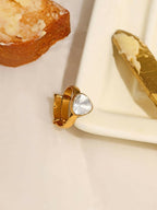 Kundan Gold plated Trillion cut Ring - Ruby Raang | Grocsy