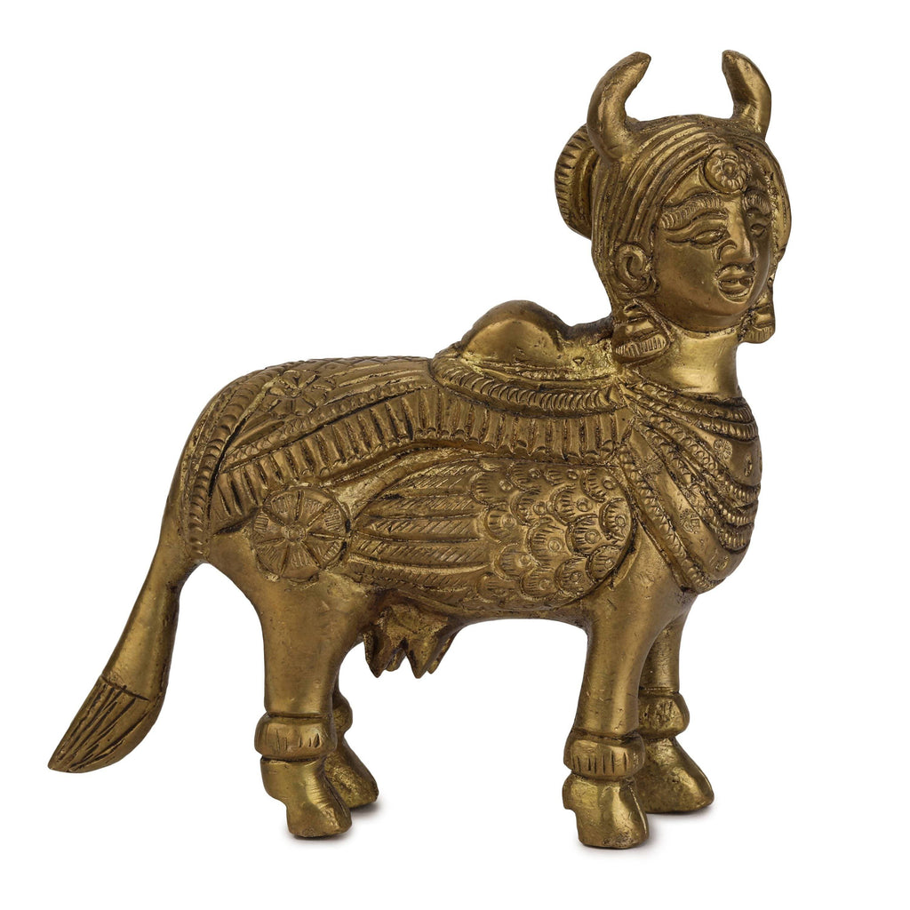 Devlok Kamdhenu Cow with Krishna Idol | Grocsy
