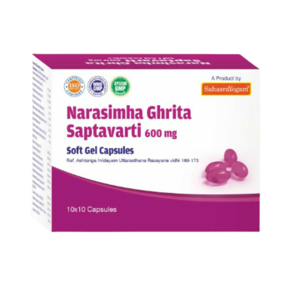 Sahasrayogam Narasimha Ghrita Saptavarti Softgel Capsules | Grocsy