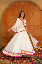 AI Fashion White Georgette Designer Navratri Wear Lehenga Choli Collection | Grocsy