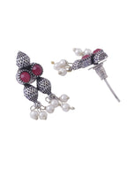 NVR Women Silver-Plated Stone Studded Oxidised Silver Jewellery Set | Grocsy