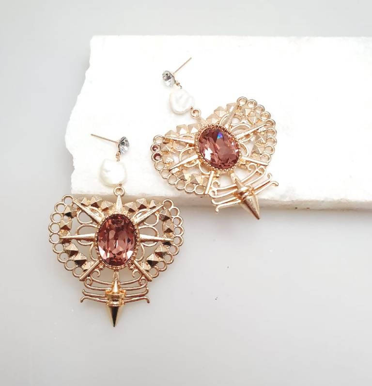 Bling Accessories Swarovski Blush Rose Earrings | Grocsy