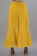 Mominos Fashion Yellow Mirror Palazzo | Grocsy