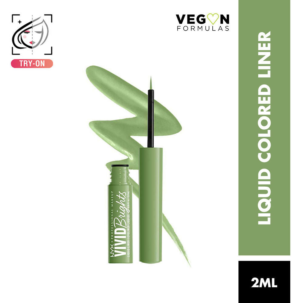 NYX Professional Makeup Vivid Bright Liquid Eyeliner - Ghosted Green | Grocsy