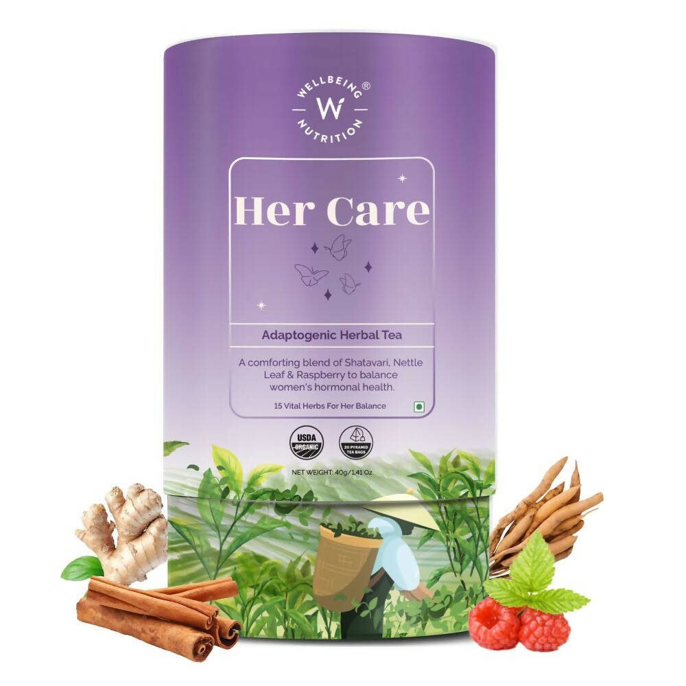 Wellbeing Nutrition Her Care Herbal Tea | Grocsy