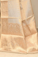 Joban Fashion Cream Saree Soft Tissue Plane | Grocsy