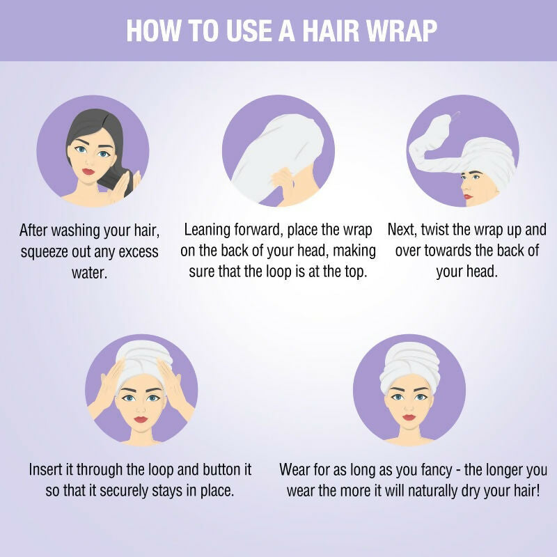 Nykaa Naturals Microfiber Hair Wrap for Frizz Free & Shiny Hair - Lavender | Grocsy