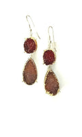 Bling Accessories Garnet/Champeign Druzy Semi Precious Natural Stone Earrings | Grocsy