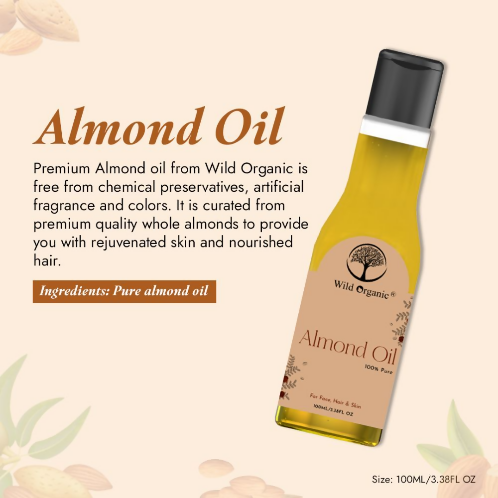 Wild Organic Cold Pressed Almond Hair Oil | Grocsy