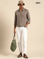 Grey Men Rayon Classic Opaque Casual Shirt - Mahotsav | Grocsy
