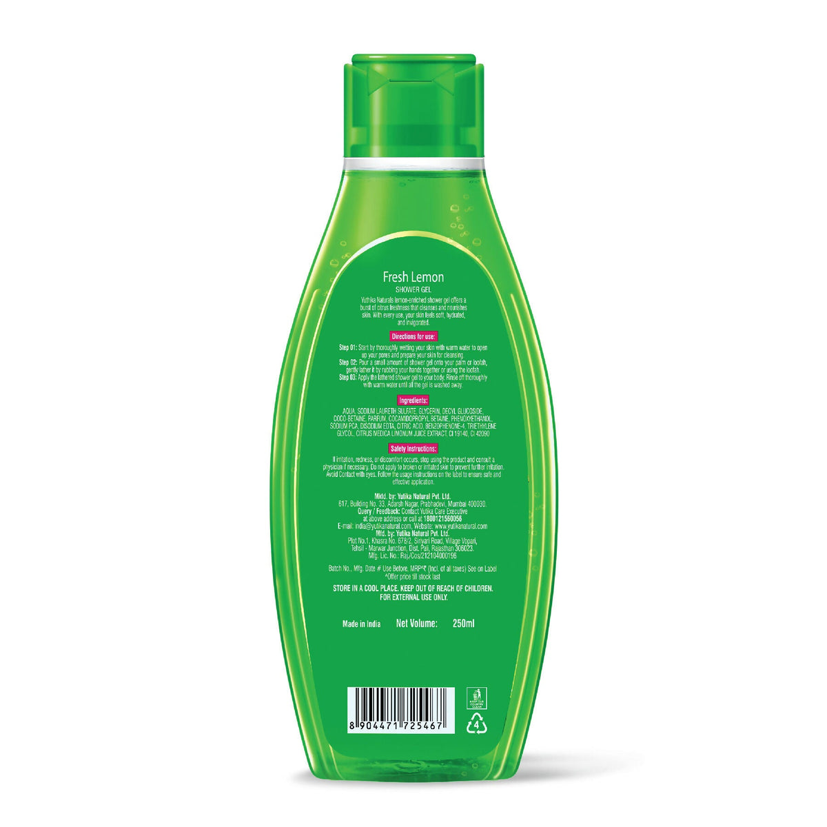 Yuthika Fresh Lemon Body Wash Shower Gel | Grocsy
