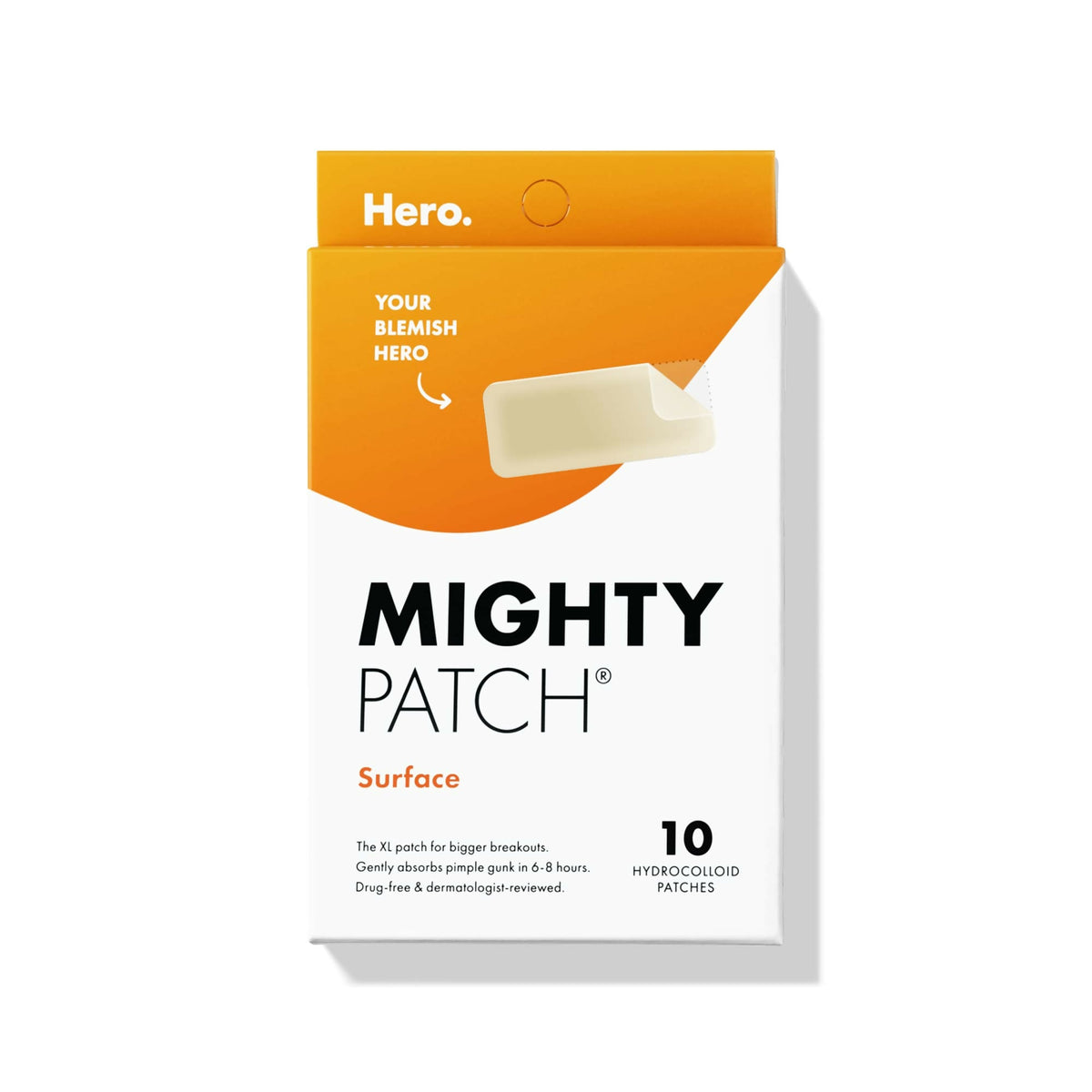 Mighty Patch Surface - Hydrocolloid Large Acne Pimple Patches Spot Treatment for Body and Larger Breakouts on Cheek, Forehead, Chin | Grocsy