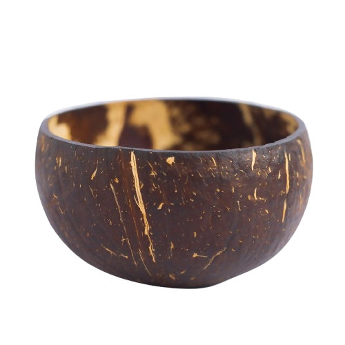 Thenga Natural Round Coconut Shell Bowl | Grocsy