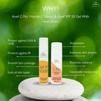 Aveil Heat Shield SPF 50 Gel Sunscreen & C-Nu Vitamin C Face Serum Combo | Grocsy