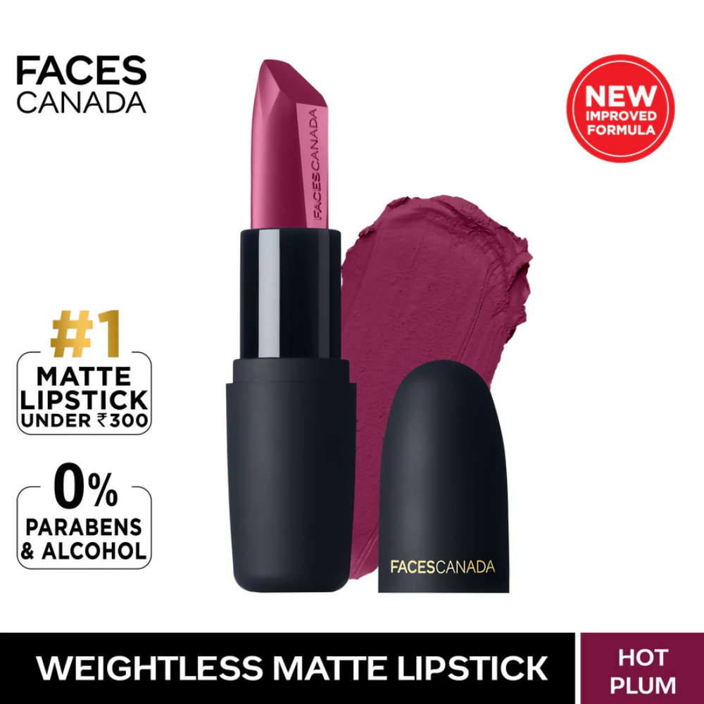 Faces Canada Weightless Matte Finish Lipstick - Hot Plum 24 | Grocsy