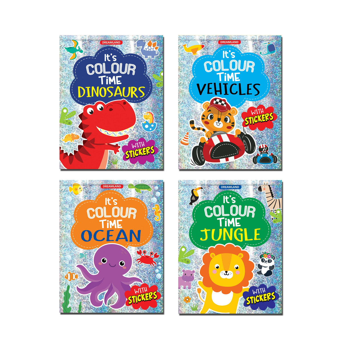 Dreamland It's Colour Time Books Pack- A Pack of 4 Books : Children Drawing, Painting & Colouring Book | Grocsy