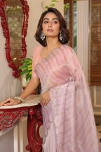 Vamsee Vijaytara Lavender Organza Saree | Grocsy