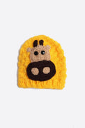 Chutput Kids Woollen Hand Knitted Giraffe Face Detailed Cap - Yellow | Grocsy