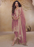Vegaa Fashion Peach Simar Silk Embroidered Designer Salwar Suit | Grocsy