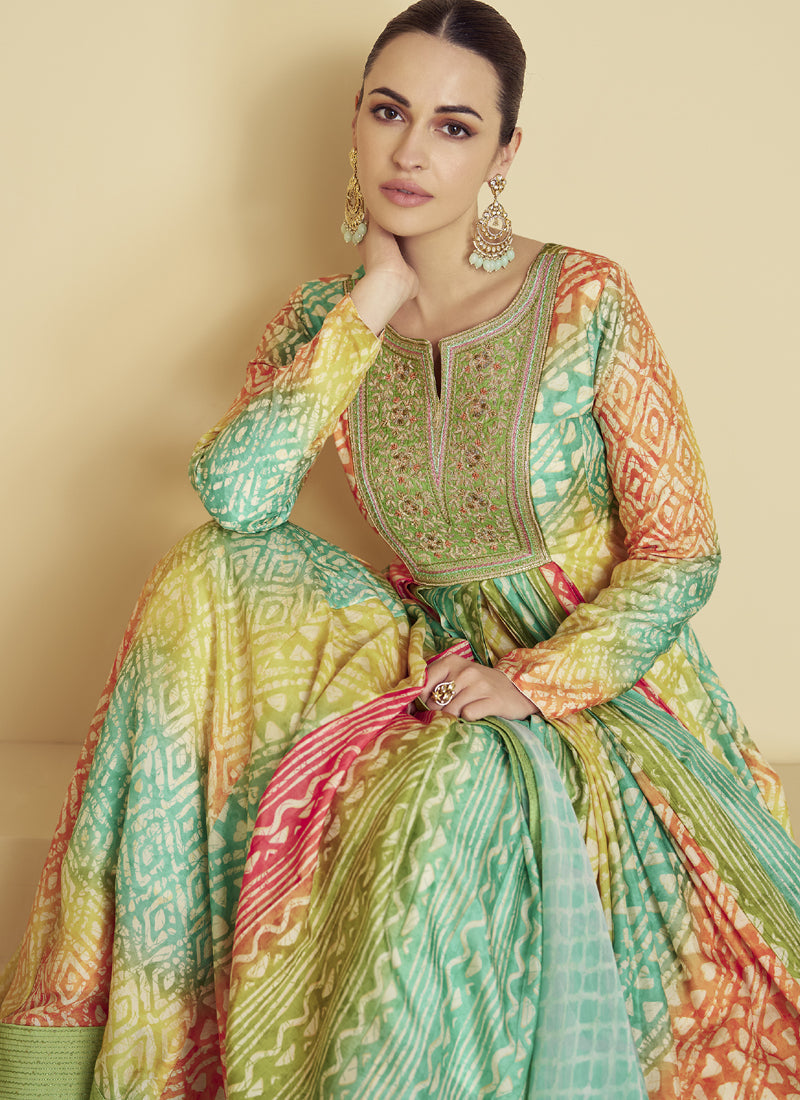 Vegaa Fashion Multicolor Real Muslin Digital Print Anarkali Suit | Grocsy