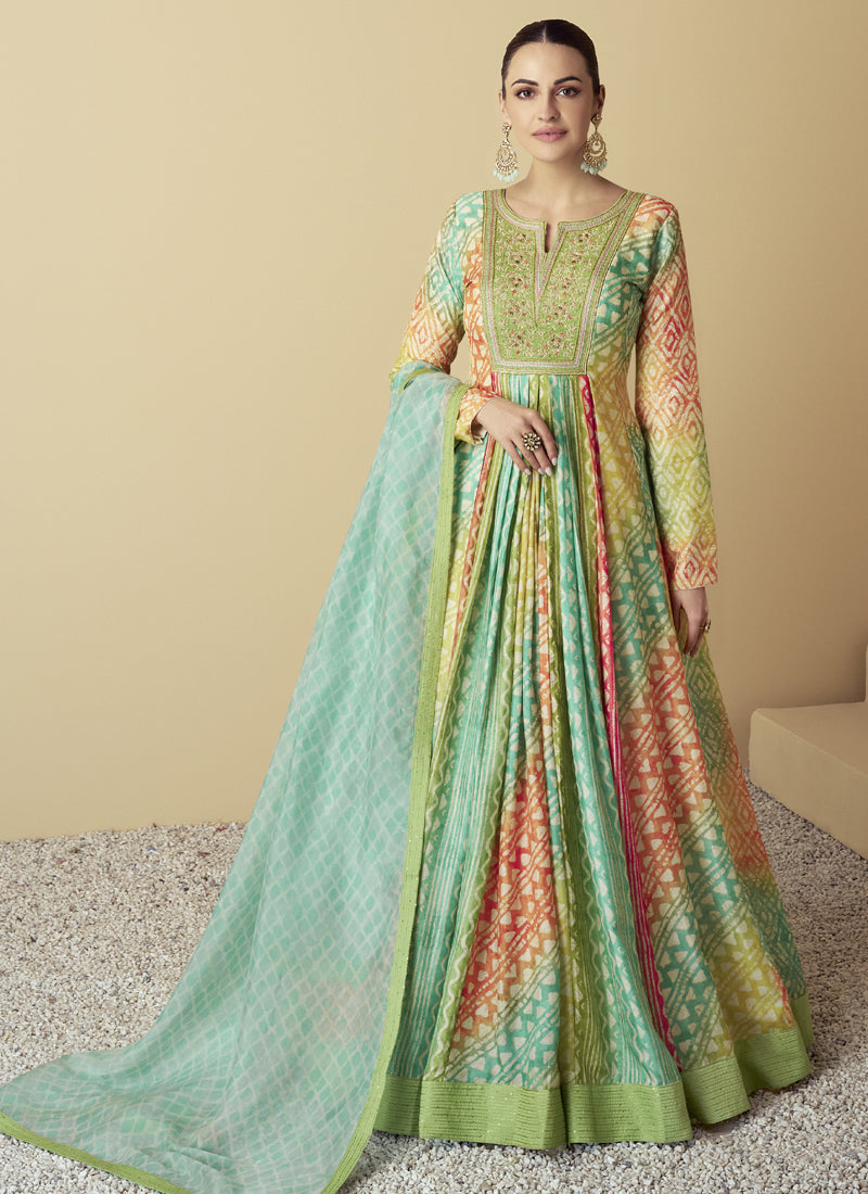 Vegaa Fashion Multicolor Real Muslin Digital Print Anarkali Suit | Grocsy