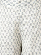 FIORRA Women's Off White Cotton A-Line Kurta Palazzo Set | Grocsy