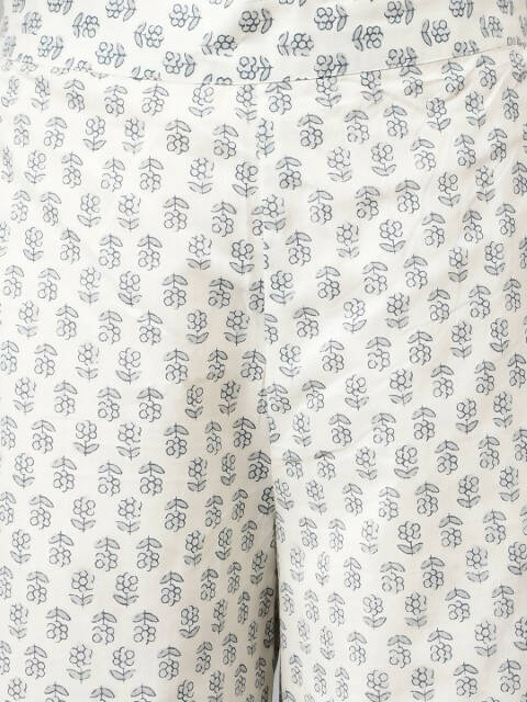 FIORRA Women's Off White Cotton A-Line Kurta Palazzo Set | Grocsy