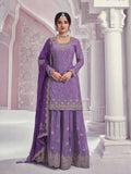 Vastranavya Exquisite Lavender Heavy Chinon with Embroidered & Sequins Work Salwar Suits | Grocsy