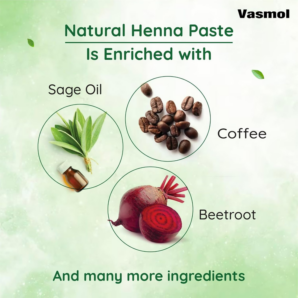 Vasmol Natural Henna Paste Ready To Use | Grocsy
