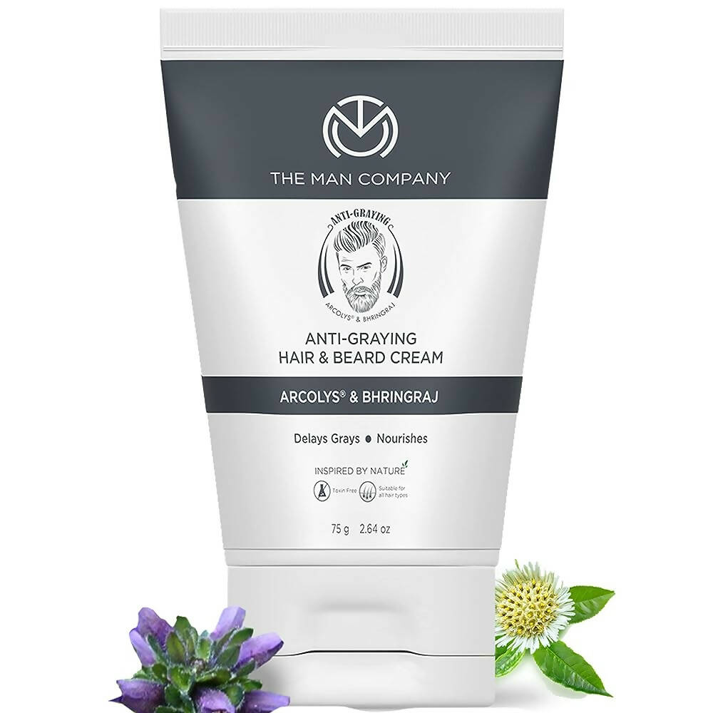 The Man Company Anti-Graying Hair & Beard Cream for Men | Grocsy