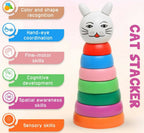 Matoyi Wooden Rainbow Cat Stacker | Grocsy