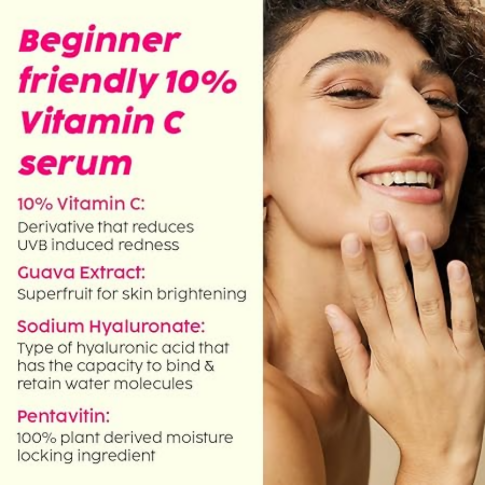 PLIX The Plant Fix 10% Vitamin C Glow Face Serum & Lip Scrub For Skin Brightening & Exfoliate Lips | Grocsy