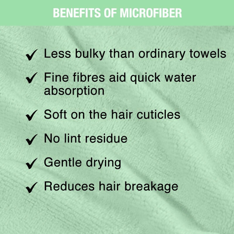 Nykaa Naturals Microfiber Hair Wrap for Frizz Free & Shiny Hair - Green | Grocsy