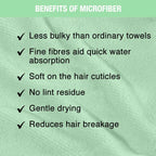 Nykaa Naturals Microfiber Hair Wrap for Frizz Free & Shiny Hair - Green | Grocsy