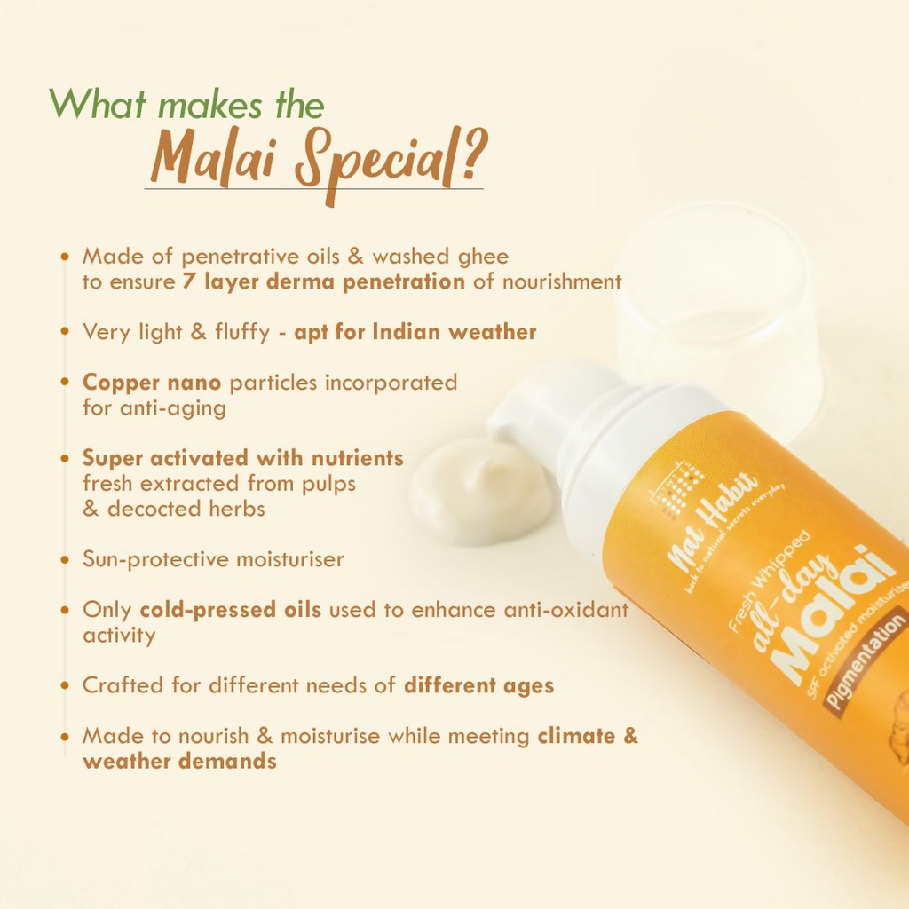 Nat Habit Turmeric Face Malai Cream For Skin Glow | Grocsy