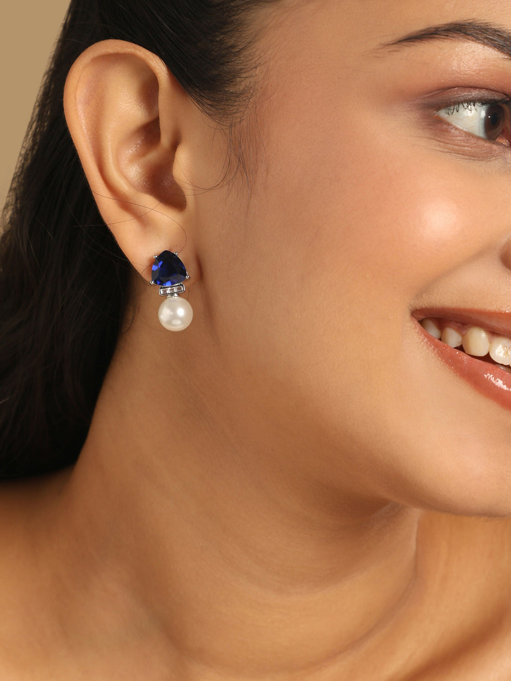 Nuyug Blue Stone Elegance Anti Tarnish Studs | Grocsy