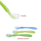 Safe-O-Kid Soft Silicone Tip Spoons Set Box (2 Spoons), Yellow & Green | Grocsy