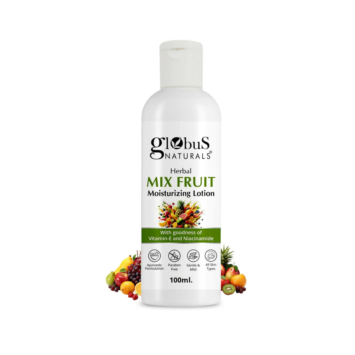 Globus Naturals Herbal Mix Fruit Moisturizing Body Lotion For Radiant, Glowing Skin, All Skin Types | Grocsy