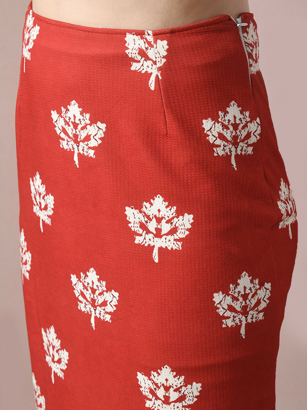 Myshka Women's Rust Printed Knee Length Party Embellished Skirts | Grocsy