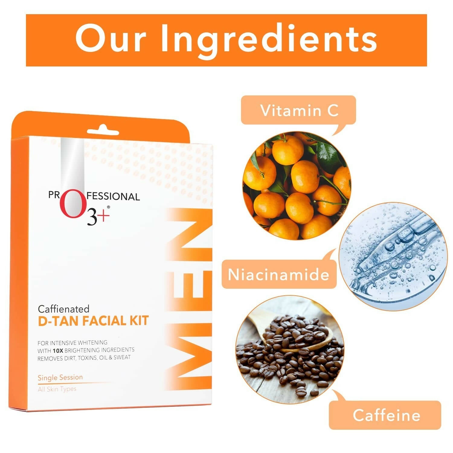 Professional O3+ Caffeinated D-Tan Facial Kit | Grocsy